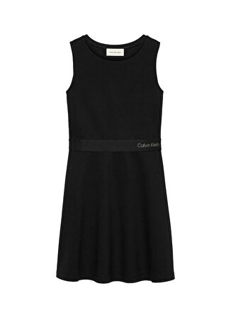 Calvin Klein Baskılı Siyah Kız Çocuk Orta Elbise IG0IG02910BEH