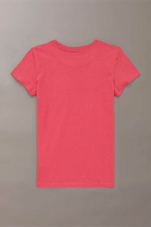 Kız Çocuk Ck Script Logo Slim T-Shirt - Kırmızı | 10 Yaş