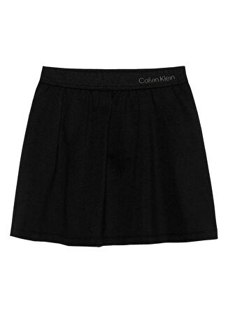 Calvin Klein Lastikli Bel Regular Fit Siyah Düz Mini Kız Çocuk Etek IG0IG02895BEH