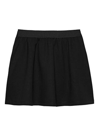 Calvin Klein Lastikli Bel Regular Fit Siyah Düz Mini Kız Çocuk Etek IG0IG02895BEH