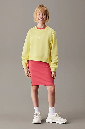 Kız Çocuk Ck Logo Sweatshirt - Sarı | 12 Yaş