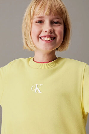 Kız Çocuk Ck Logo Sweatshirt - Sarı | 12 Yaş