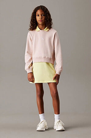 Kız Çocuk Ck Logo Sweatshirt - Pembe | 12 Yaş
