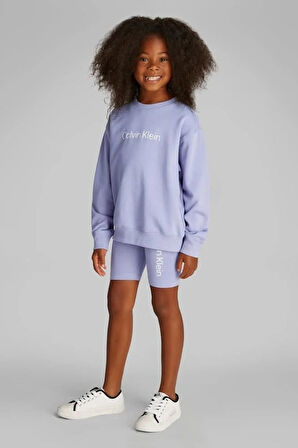 Kız Çocuk Ck Şortlu Eşofman Takımı - Açık Mor | 10 Yaş