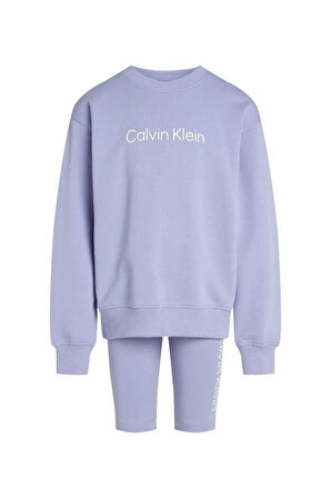 Kız Çocuk Ck Şortlu Eşofman Takımı - Açık Mor | 10 Yaş