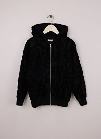 Calvin Klein Desenli Erkek Çocuk Siyah Sweatshırt IB0IB02461BEH