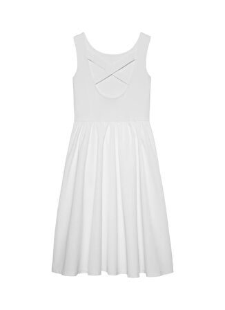 Calvin Klein Baskılı Beyaz Kız Çocuk Orta Elbise IG0IG02908YAF