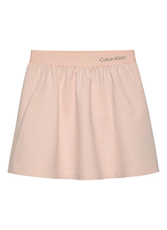 Calvin Klein Lastikli Bel Regular Fit Pembe Düz Mini Kız Çocuk Etek IG0IG02895TGE
