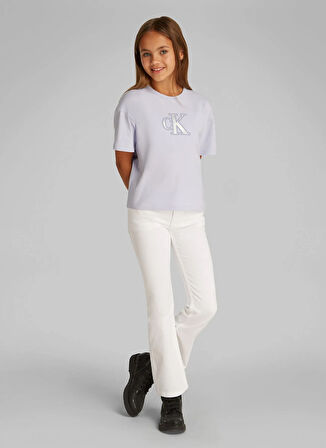 Calvin Klein Baskılı Lila Kız Çocuk T-Shirt IG0IG02863VGH
