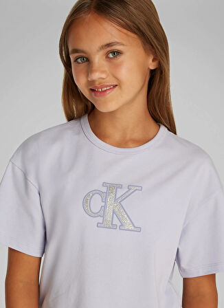 Calvin Klein Baskılı Lila Kız Çocuk T-Shirt IG0IG02863VGH