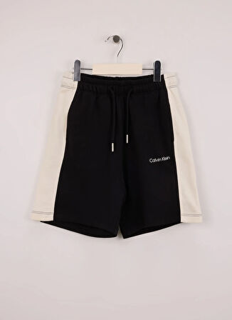 Calvin Klein Lastikli Bel Relaxed Siyah Erkek Çocuk Şort IB0IB02433BEH