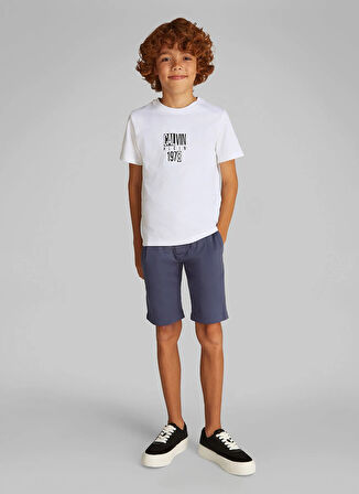 Calvin Klein Baskılı Beyaz Erkek Çocuk T-Shirt IB0IB02456YAF