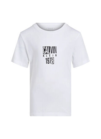 Calvin Klein Baskılı Beyaz Erkek Çocuk T-Shirt IB0IB02456YAF
