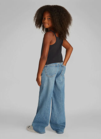 Siyah Kız Çocuk Kare Yaka Dar Kalıp Baskılı T-Shirt IG0IG02868BEH