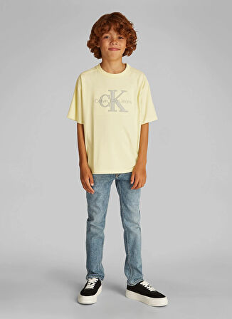 Calvin Klein Baskılı Sarı Erkek Çocuk T-Shirt IB0IB02452ZA6