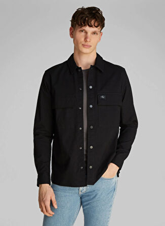 Calvin Klein Jeans Siyah Erkek Gömlek J30J327584BEH CARGO COTTON RIPSTOP