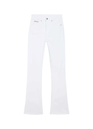 Calvin Klein Jeans Yüksek Bel Bootcut Paça Normal Beyaz Kadın Denim Pantolon J20J2255111AA