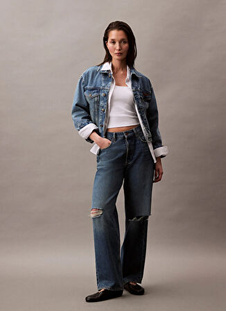 Calvin Klein Jeans Straplez Yaka Düz Beyaz Kadın T-Shirt J20J225310YAA