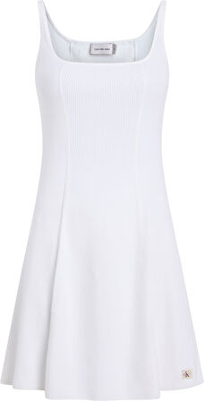 CALVIN KLEIN WOVEN LABEL SWEATER DRESS 