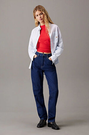 Kadın Ck Authentic Slim Düz Jeans - Mavi | 26/30