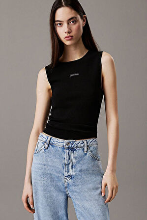 Kadın Ck Placed Tank Top - Siyah | L