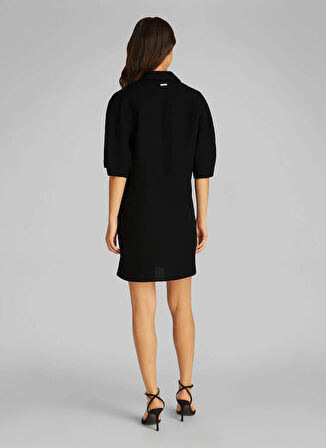 Calvin Klein Gömlek Yaka Düz Siyah Mini Kadın Elbise K20K208382BEH