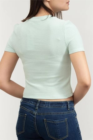 Ck J20j225239 Waffle Sleeve Fıtted Tee Kadın Tshırt