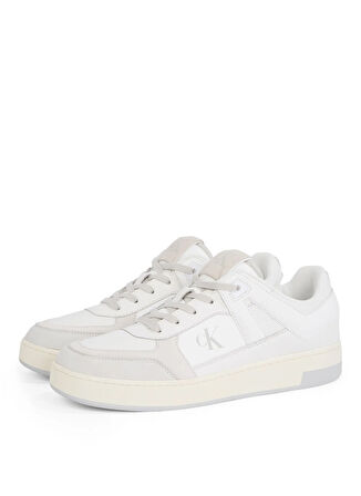 Calvin Klein Beyaz Erkek Sneaker BASKET CUP LOW LACEUP LTH MIX