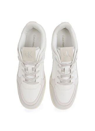 Calvin Klein Beyaz Erkek Sneaker BASKET CUP LOW LACEUP LTH MIX