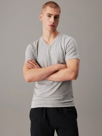 CALVIN KLEIN Erkek Marka Logolu Günlük Kullanıma Uygun Siyah-Beyaz-Gri T-Shirt LV00NB4186 MP1