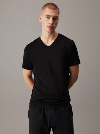 CALVIN KLEIN Erkek Marka Logolu Günlük Kullanıma Uygun Siyah-Beyaz-Gri T-Shirt LV00NB4186 MP1