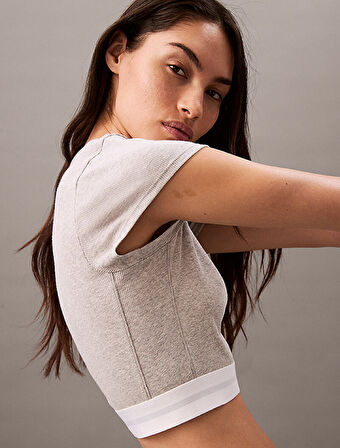 CALVIN KLEIN RIB CROP TEE T-Shirt