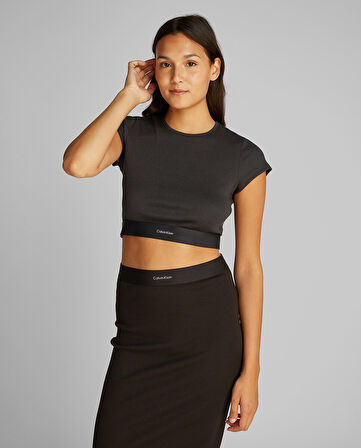 CALVIN KLEIN RIB CROP TEE T-Shirt
