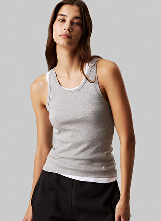 Calvin Klein Siyah - Gri Kadın Atlet LV00QS7493 CK WOMEN