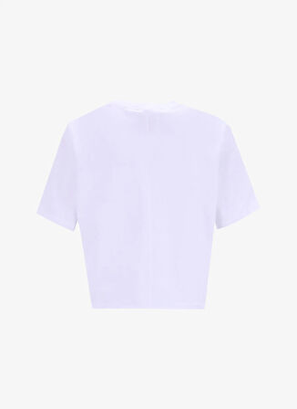 Calvin Klein LVGWS5K109YAA-PW - Beyaz Yuvarlak Yaka Normal Düz Kadın T-Shirt