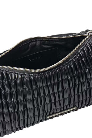 Kadın Rouched Omuz Çantası - Siyah  | undefined