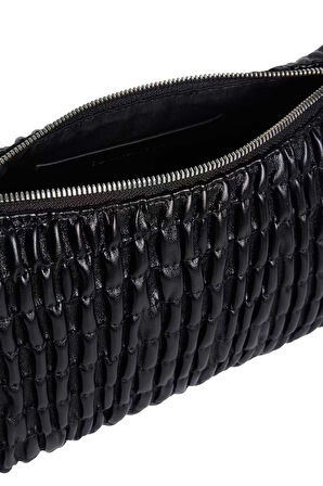 Kadın Rouched Omuz Çantası - Siyah  | undefined