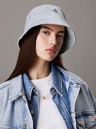 EMBRO MONOGRAM DENIM BUCKET HAT