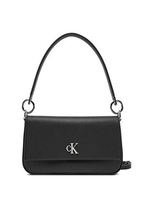 Calvin Klein Kadın Monogram Suni Deri Siyah Askılı Çanta