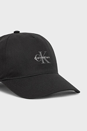 Calvin Klein Mono Logo Erkek Siyah Kot Şapka LV04G5007G-UB1