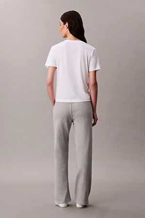 Kadın Geniş Paça Önü Dikişli Eşofman Altı - Gri Melanj | L