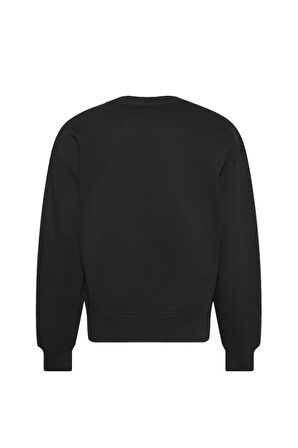 Kadın Rahat Kalıp Bisiklet Yaka Sweatshirt - Siyah | XS