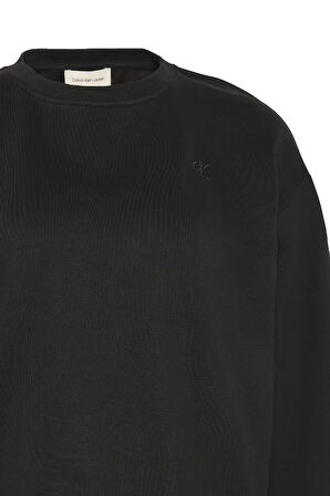 Kadın Rahat Kalıp Bisiklet Yaka Sweatshirt - Siyah | M