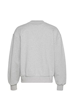Kadın Bisiklet Yaka Logo Patch'li Sweatshirt - Gri | S