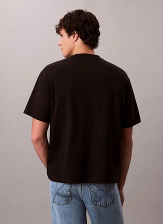 Calvin Klein Siyah Erkek Bisiklet Yaka T-Shirt LV040HM228UB1_SS RLXD 16s STD LOGO