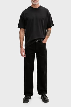 Calvin Klein Logolu % 100 Pamuk Oversize T Shirt LV04RAB806UB1 Erkek T SHİRT LV04RAB806 UB1 SİYAH