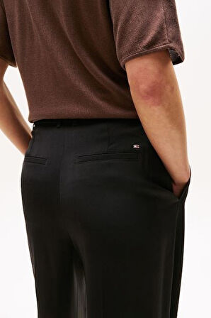 Kadın Rahat Kalıp Düz Paça Kumaş Pantolon - Siyah | 42