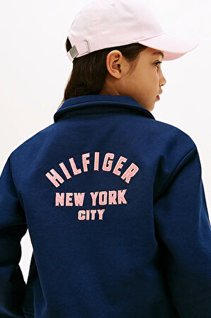 Kız Çocuk Kolej Yaka Bomber Sweatshirt - Lacivert | 7 Yaş