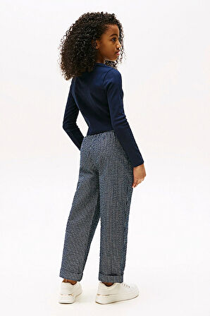 Kız Çocuk Uzun Kollu Ajurlu Bluz - Lacivert | 8 Yaş