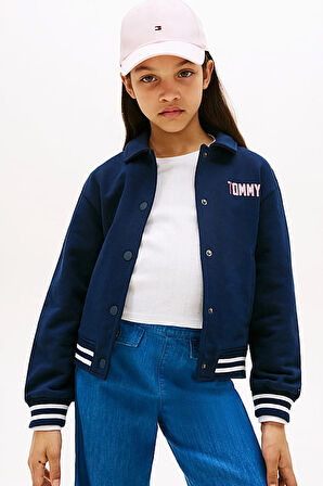 Kız Çocuk Kolej Yaka Bomber Sweatshirt - Lacivert | 8 Yaş